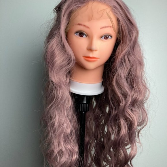 Pink Kinky Curly Lace Front Wig - Picture 1 of 10